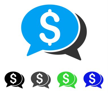 Mali sohbet düz simgesi