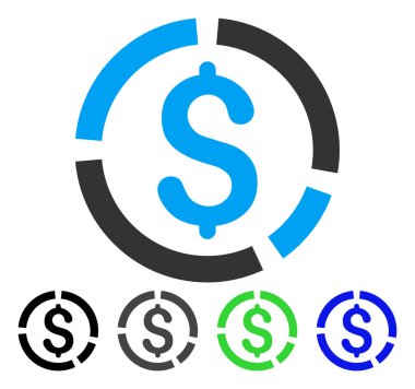 Mali diyagramı düz simgesi