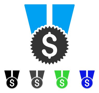 Mali madalya düz simgesi