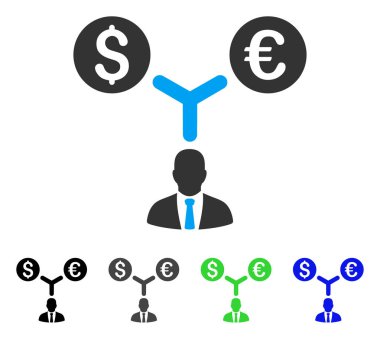 Uluslararası Para Birimi Yöneticisi düz simgesi