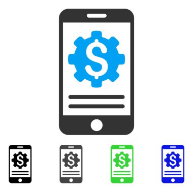 Mobil banka seçenekleri düz simgesi