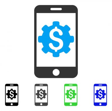 Mobil banka Kur düz simgesi