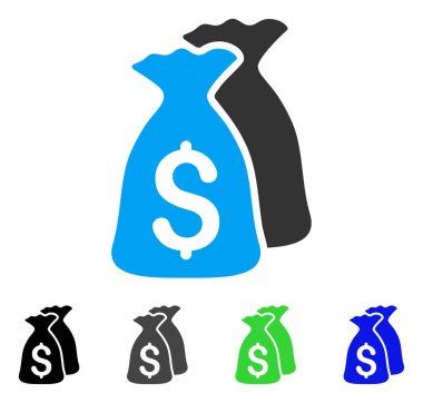 Para çantaları düz simgesi