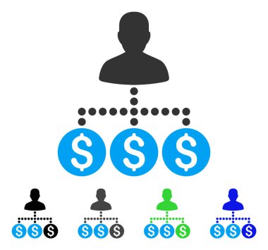 Para toplayıcı düz simgesi