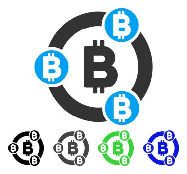 Bitcoin işbirliği düz simgesi