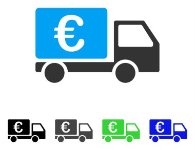 Euro toplayıcı araba düz simgesi