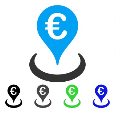 Euro yer düz simgesi