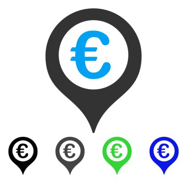 Avrupa harita işaretleyici düz simgesi