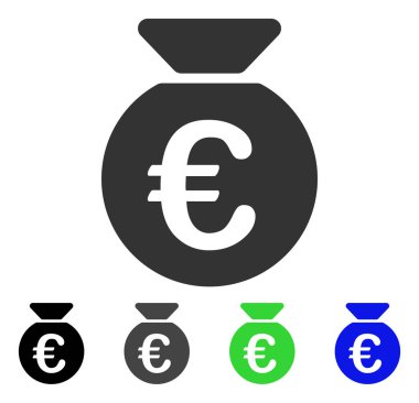 Euro para çantası düz simgesi