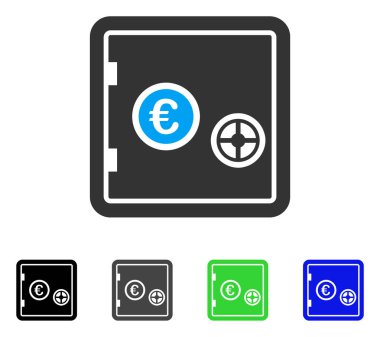 Euro güvenli düz simgesi