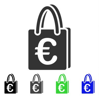 Euro alışveriş çantası düz simgesi