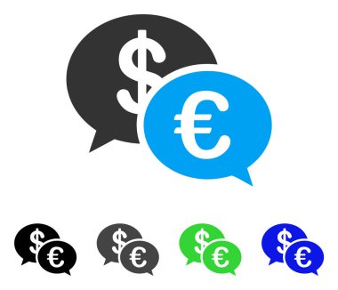 Euro işlem iletileri düz simgesi