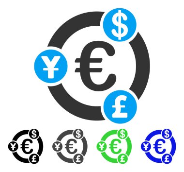 Uluslararası mali işbirliği düz simgesi