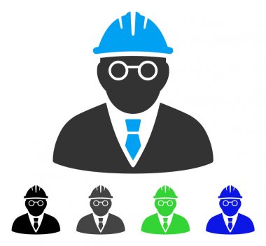 Zeki mühendis düz simgesi