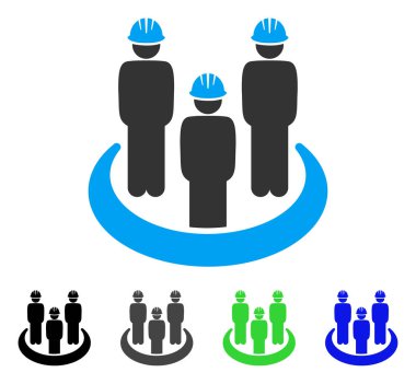 Mühendis topluluk düz simgesi