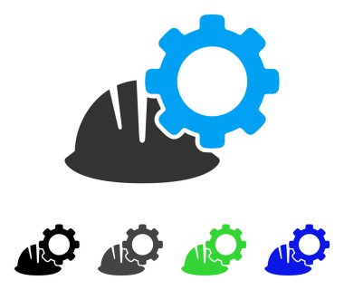 Kask ve vites düz simgesi