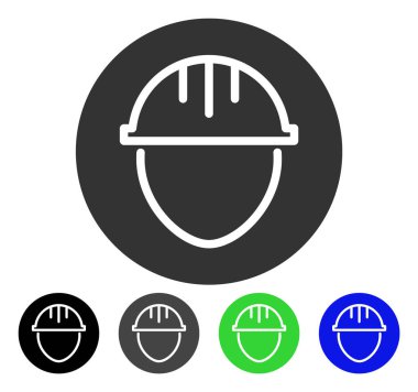 Kask daire düz simgesi