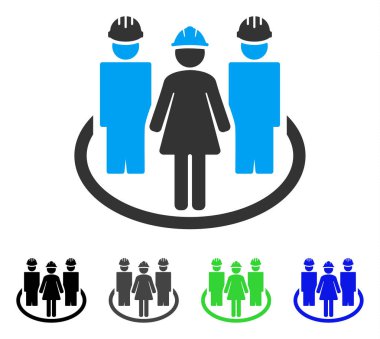 İşçi sosyal ilişkiler düz simgesi