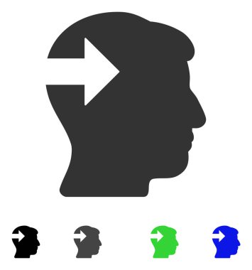 Baş eklenti ok düz simgesi