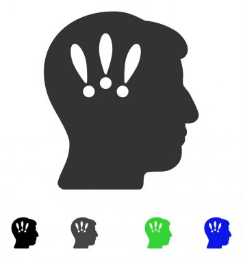 Kafa sorunları düz simgesi