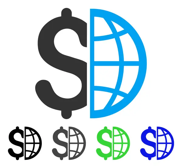 Globální podnikání ploché ikony — Stockový vektor