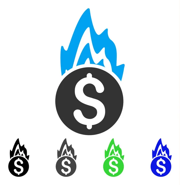 Fire Damage Flat Icon — Stock Vector