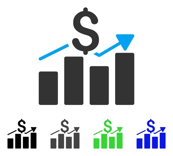 Gráfico de barras de ventas Icono plano — Vector de stock