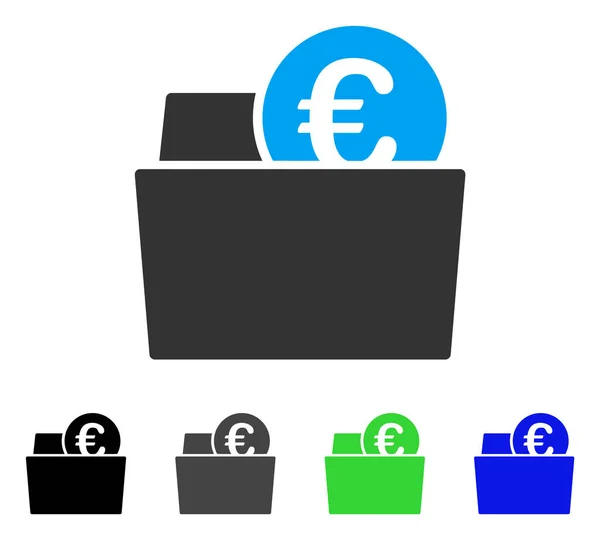 Eura peněženka Flat ikona — Stockový vektor