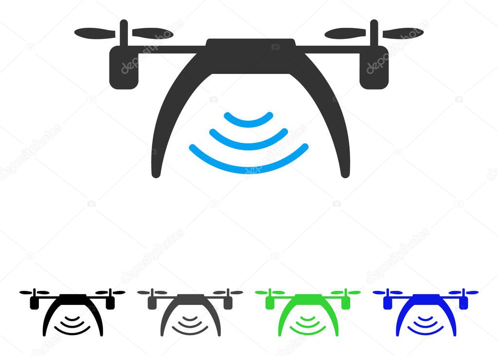 Drone Wifi Repeater Flat Icon