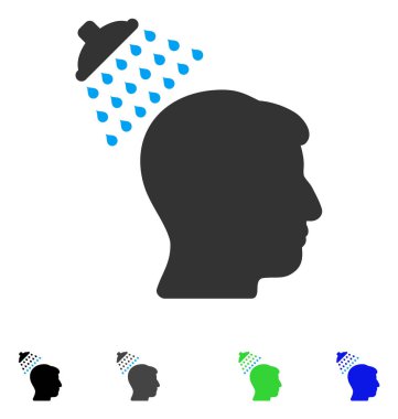 Kafa duş düz simgesi