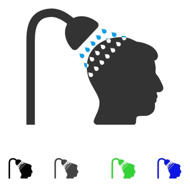 Kafa duş düz simgesi