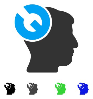 Kafa cerrahi anahtar düz simgesine