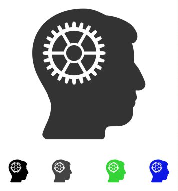 Akıl Cog düz simgesi