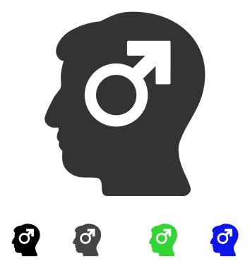 Zihin kudret düz simgesi