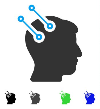 Sinirsel arayüz konektörleri düz simgesi