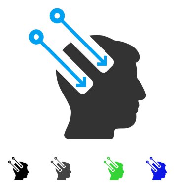 Sinirsel arayüz düz simgesi