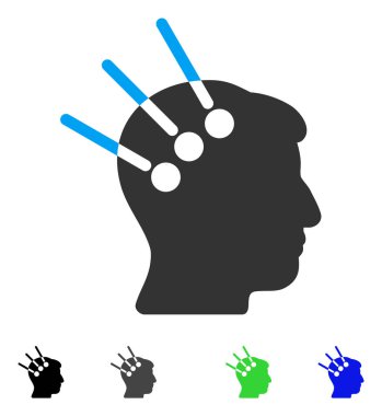 Sinirsel arayüz düz simgesi