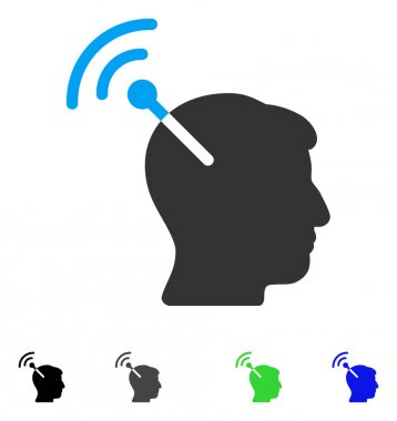 Radyo sinirsel arayüzü düz simgesi