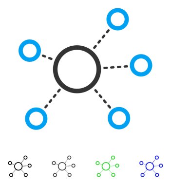 Sanal bağlantıları düz simgesi