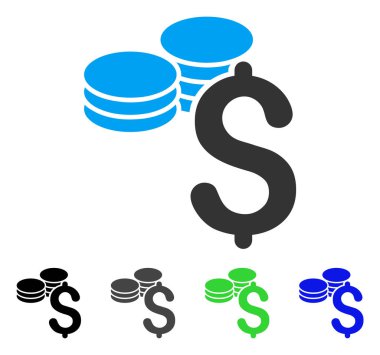 Dolar paraları düz simgesi