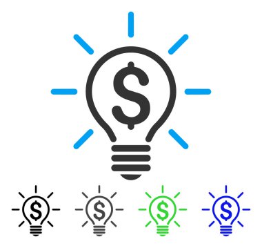 Elektrik ışık fiyat düz simgesi