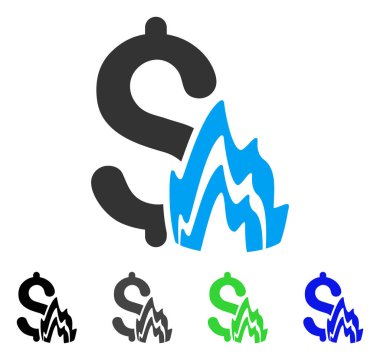 Yangın felaketi düz simgesi