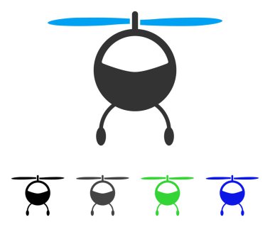 Helikopter düz simgesi