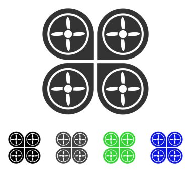 Quadrocopter düz simgesi