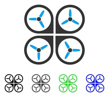 Quadrotor düz simgesi