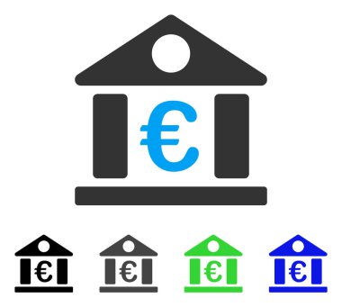 Euro banka Müzesi düz simgesi