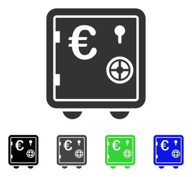 Euro bankacılık güvenli düz simgesi