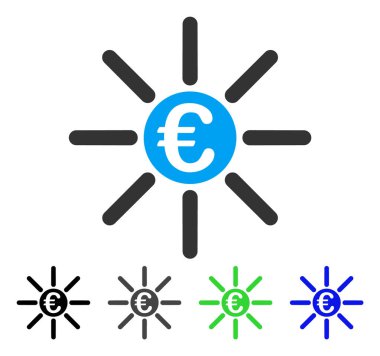 Euro dağıtım düz simgesi