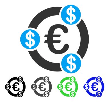 Euro mali işbirliği düz simgesi