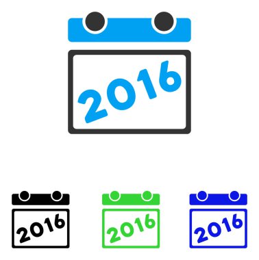 2016 takvim düz vektör simgesi
